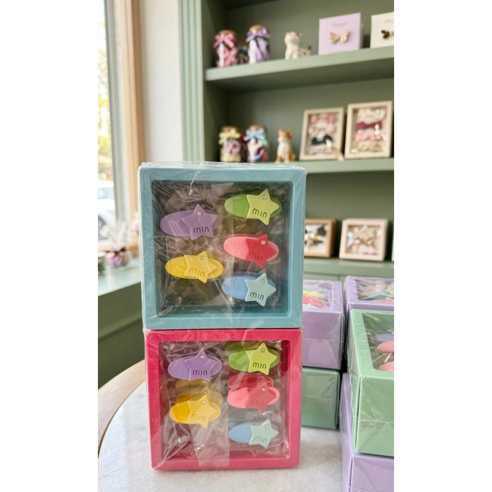 Yıldız Figürlü Vakumlu Kutulu 5li Toka Seti