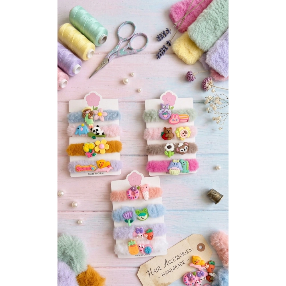 4lü Bağlamalı Figürlü Lastikli Toka Seti