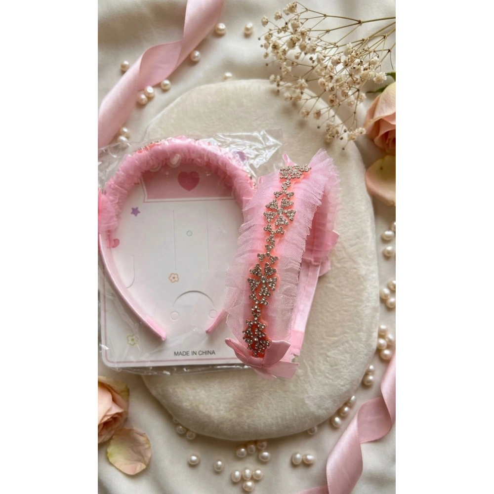 Kristal Taşlı Tüllü Çocuk Tacı