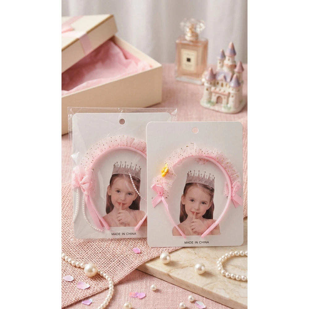 Pembe Renk Tüllü Çocuk Tacı