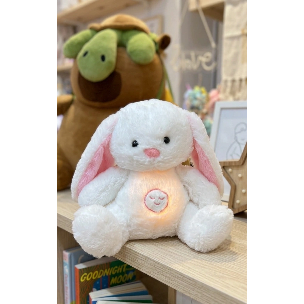 Beyaz Ayıcık Kulaklıksı Nefes Alan Bebek Oyuncak