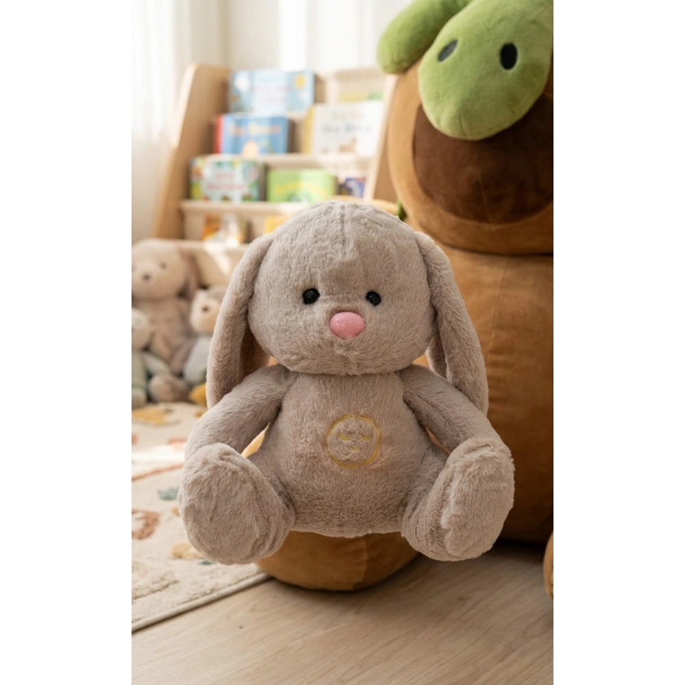 Bej Renk Ayıcık Kulaklıksı Nefes Alan Bebek Oyuncak