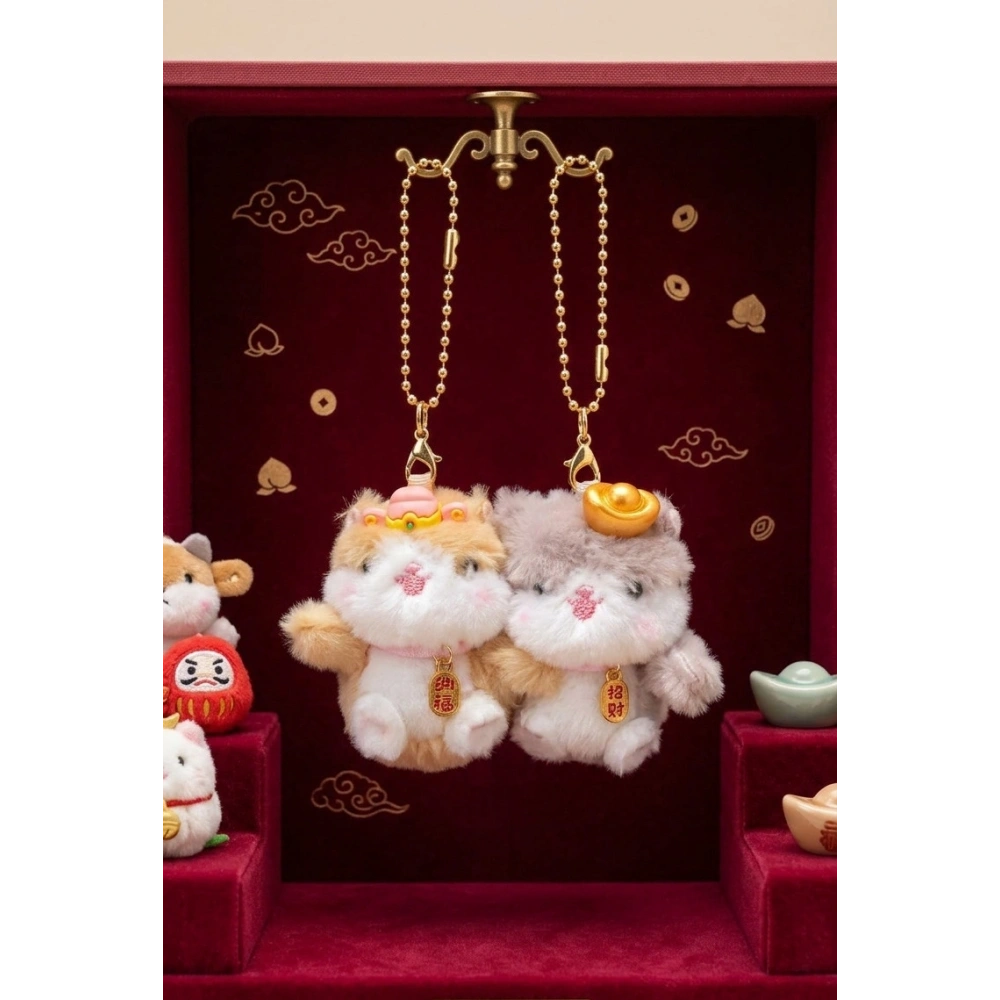 Sevimli Hamster Çanta Süsü Anahtarlık