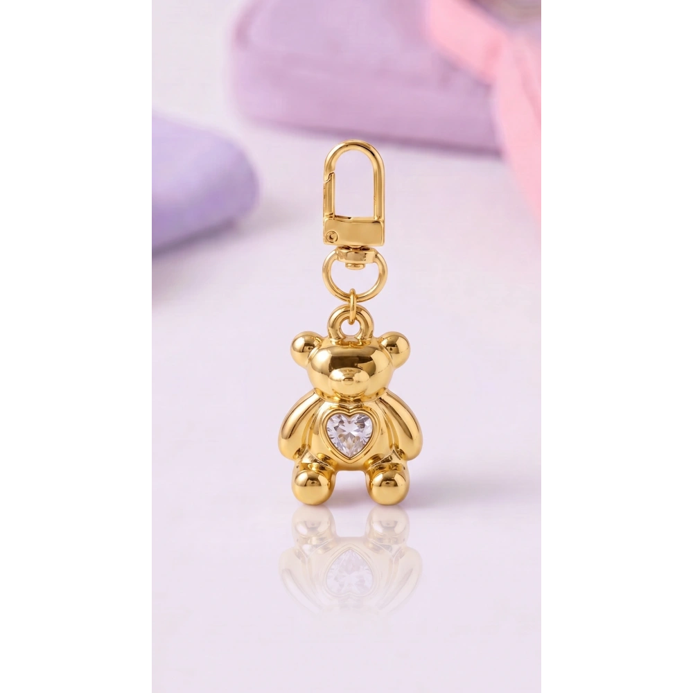 Kristal Taşlı Ayıcık Anahtarlık Çanta Süsü