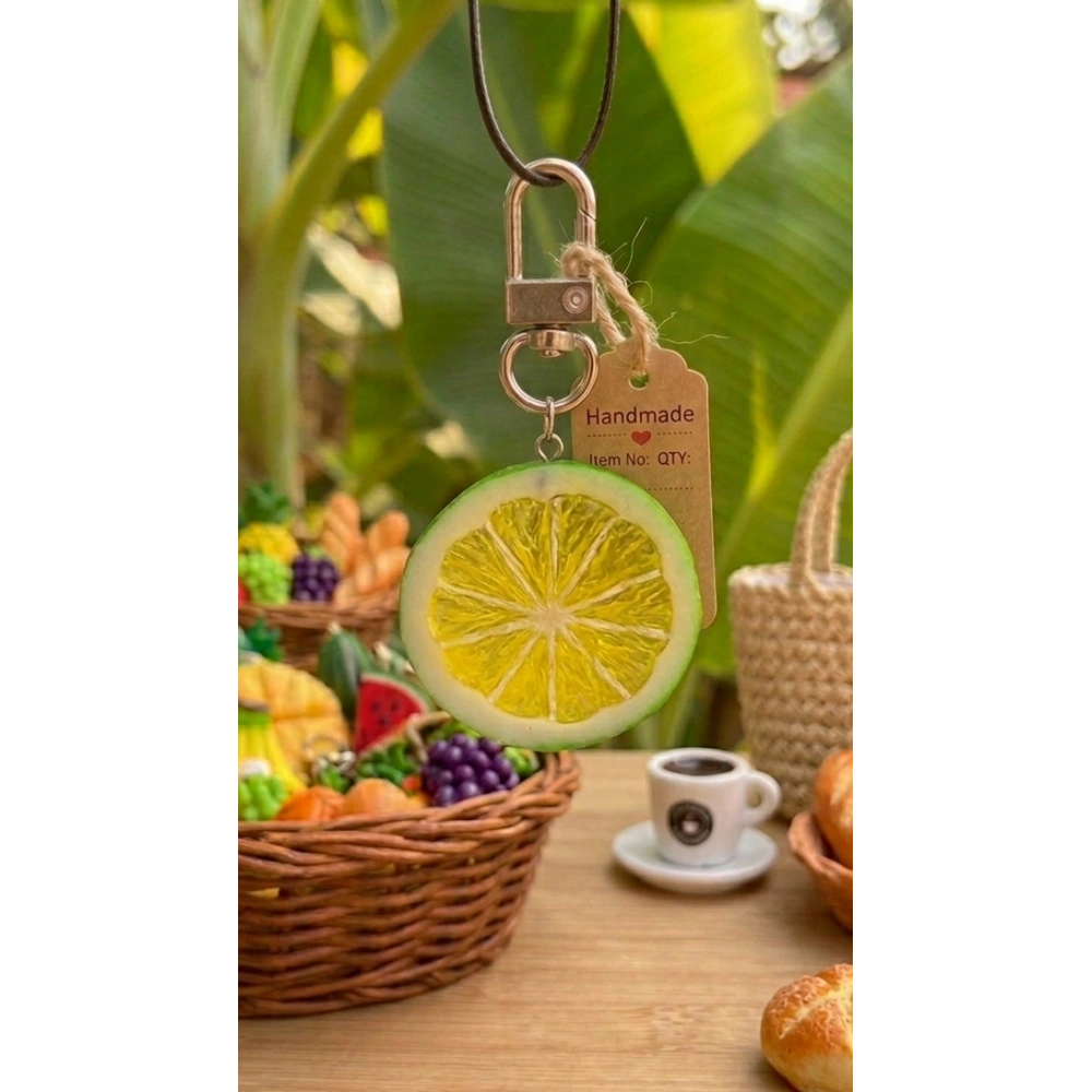 Yeşil Limon Dilimi Anahtarlık