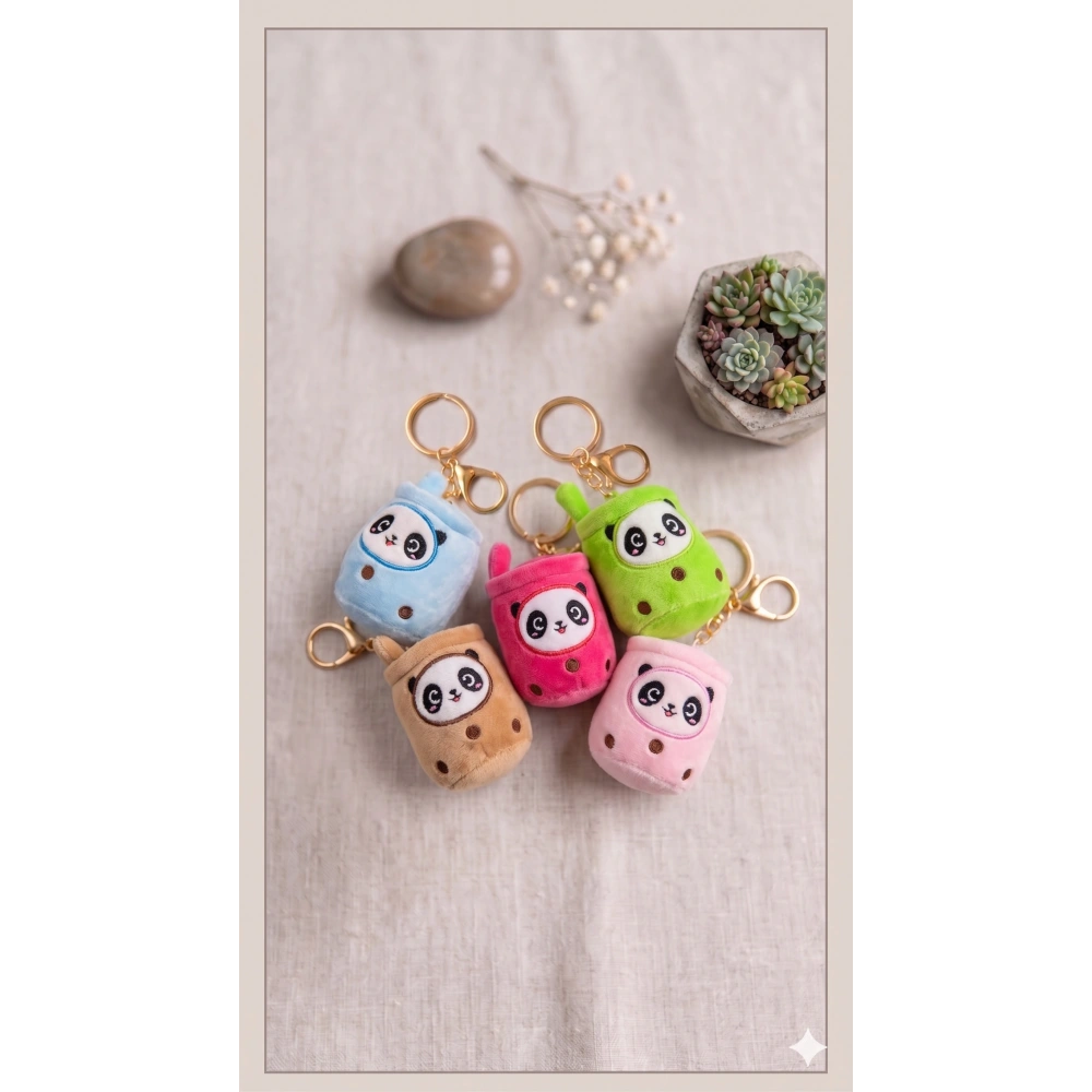 Bardak Panda Peluş Anahtarlık Çanta Süsü