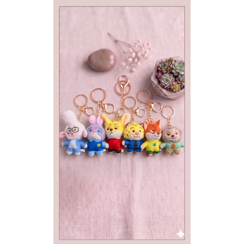 Zootopia Karakterler Peluş Anahtarlık Çanta Süsü