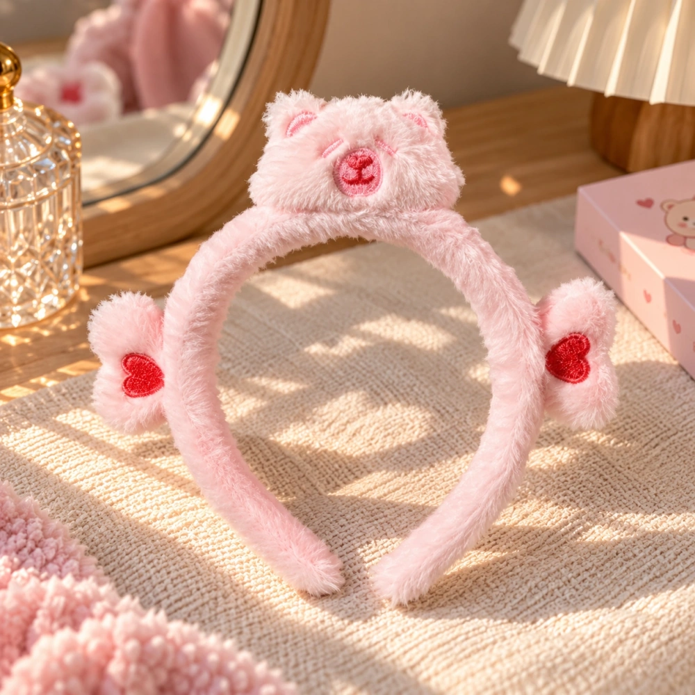Ayıcıklı Pembe Peluş Taç
