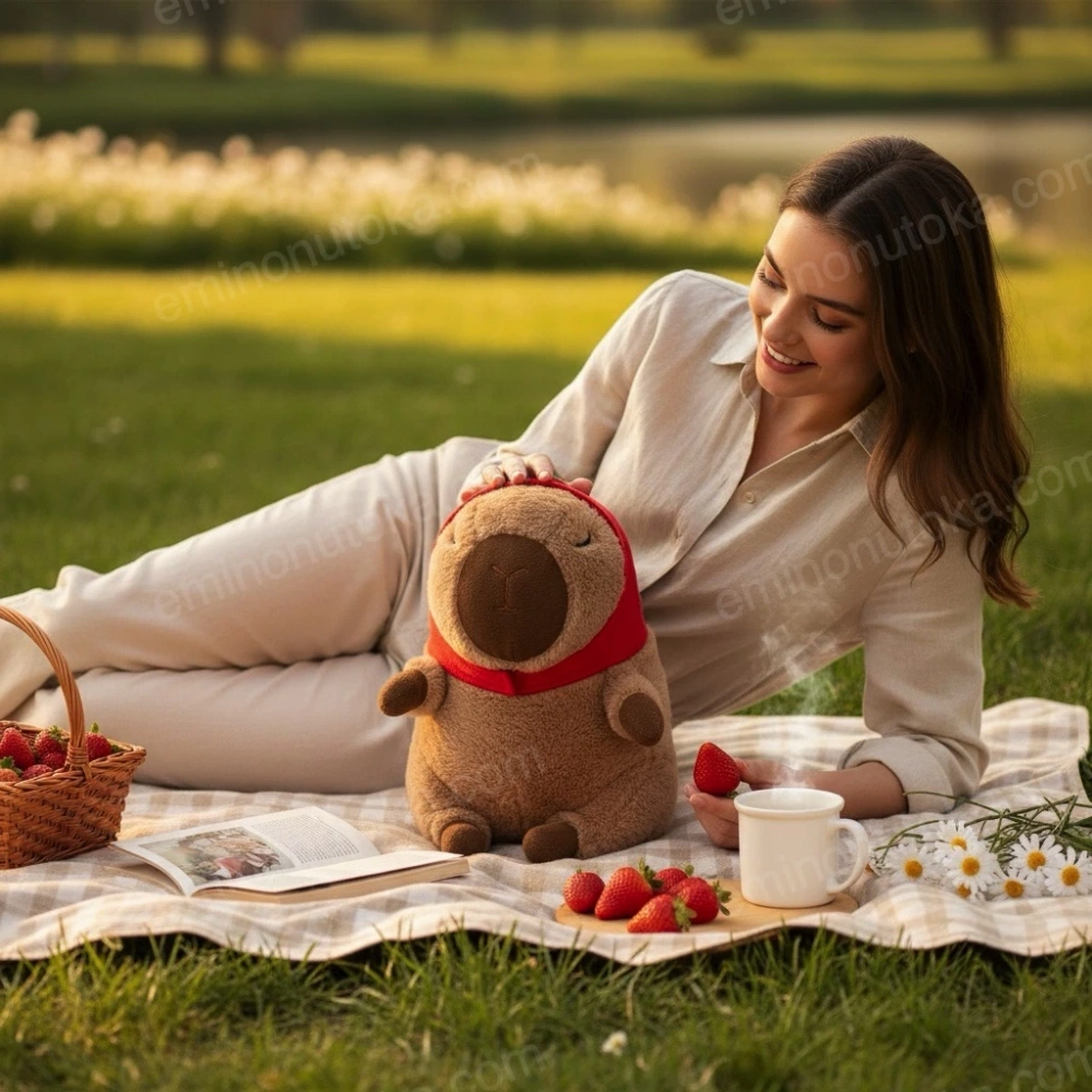Capybara Büyük Boy Annesi Çilek Kapşonlu