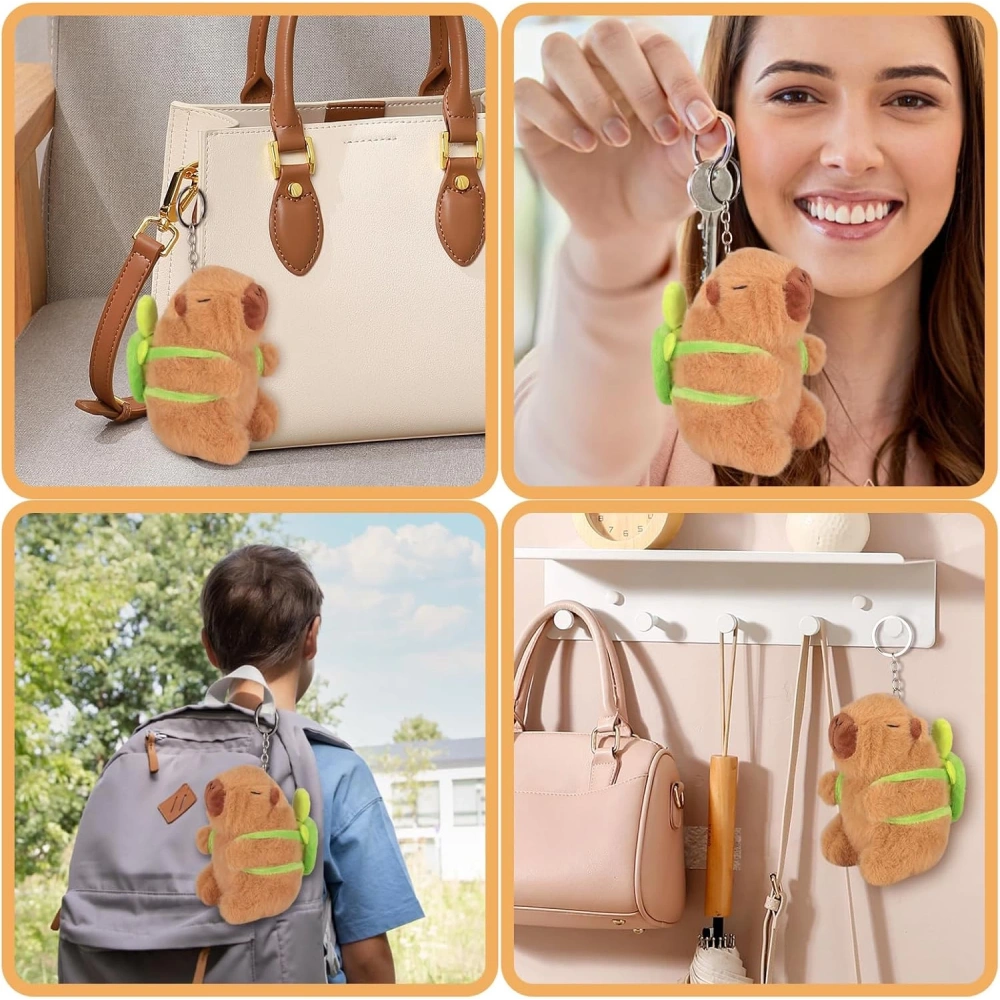 Capybara Yeşil Sülüfat taşıyor Anahtarlık