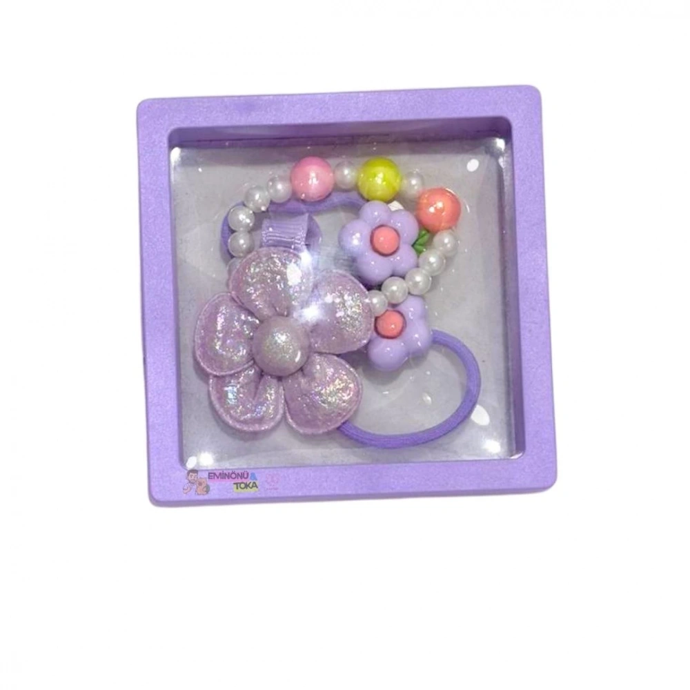 Mor Çiçek 3lü Toka Seti