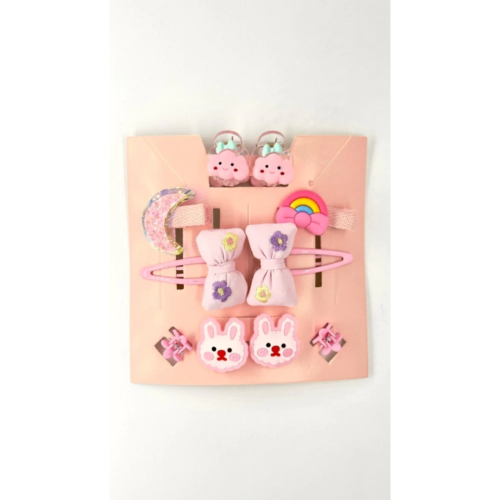 Pastel Pembe Renkli 10lu Çocuk Toka Seti