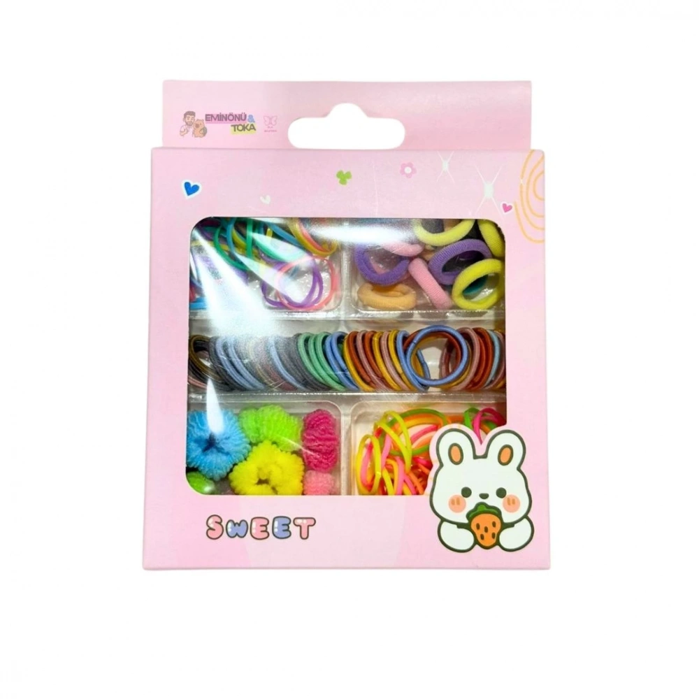 Pembe Lastik Çocuk Toka Seti
