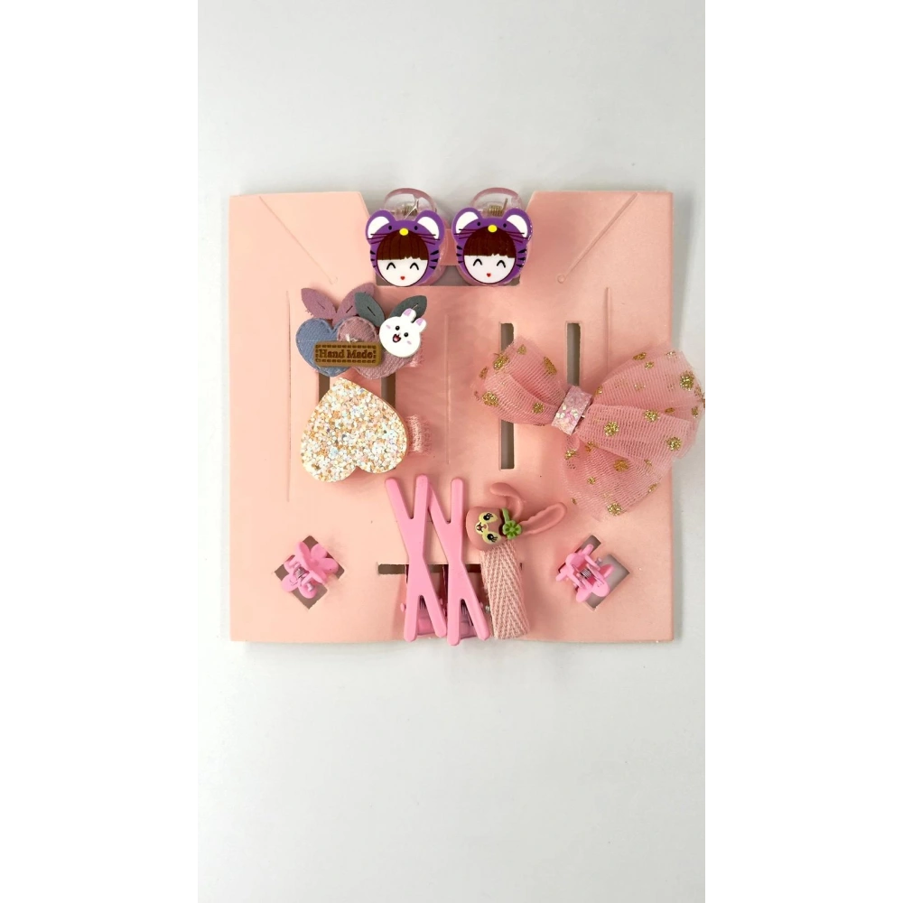 Pembe Renkli 10lu Çocuk Toka Seti