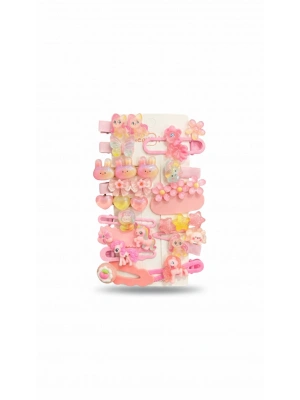 Çoklu Karışık Toka Seti Pembe