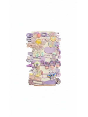 Çoklu Karışık Toka Seti Mor