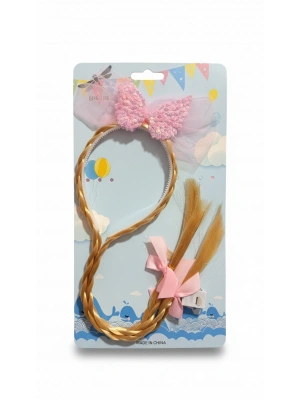 Pembe Fiyonklu Prenses Saç Tacı (IŞIKLI) sarı renk