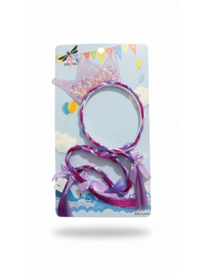 Simli Prenses Saç Tacı (IŞIKLI) mor renk