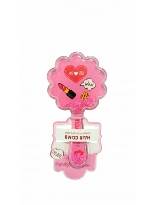 Ruj Motifli Pembe Süslü Tarak