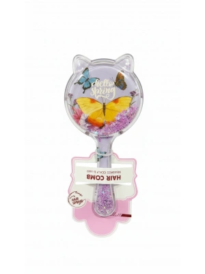 kelebek Figürlü Mor Süslü Tarak