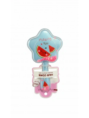 Karpuz Tasarımlı Yıldız Şeklinde Mavi Süslü Tarak