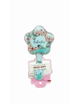 kelebek Figürlü Mavi Süslü Tarak