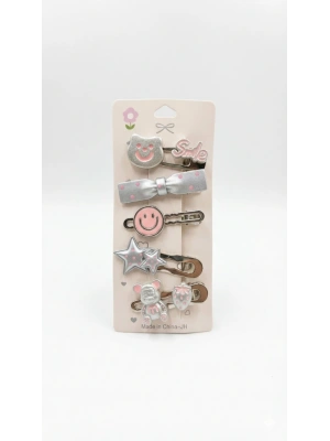 Gümüş Tonlarda Karışık 5 Li Toka Seti