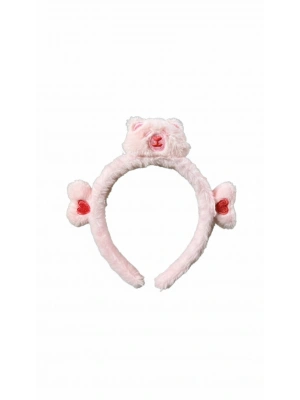 Ayıcıklı Pembe Peluş Taç