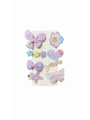 Ayıcıklı Karışık Toka Seti - Lila