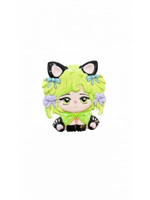 Kedi Kulaklı Sevimli Mini Tarak Yeşil Renk