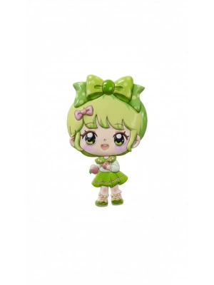 Sevimli Kız Figürlü Ayna Yeşil Renk