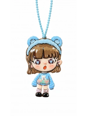 Sinirli Kız Figürlü Ayna Mavi Renk