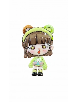 Sinirli Kız Figürlü Ayna Yeşil Renk