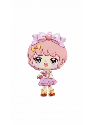 Sevimli Kız Figürlü Ayna Pembe Renk