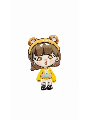 Sinirli Kız Figürlü Tarak Sarı Renk