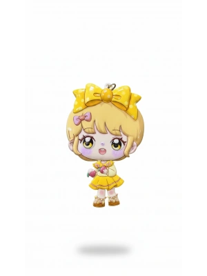 Sevimli Kız Figürlü Ayna Sarı Renk