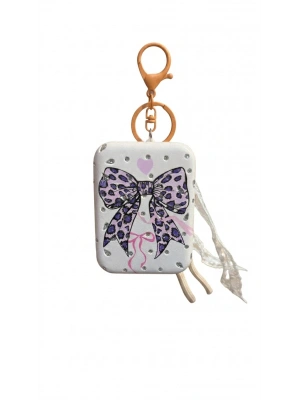 Fiyonk Figürlü Beyaz Cep Aynası