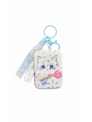 Sevimli Kedi Beyaz Cep Aynası