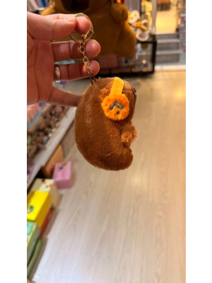 Cappypara kulaklıksı müzik dinliyor turuncu