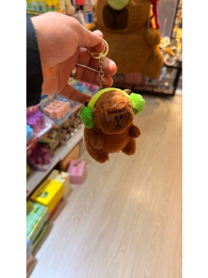 Cappypara kulaklıksı müzik dinliyor yeşil