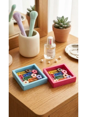 Papatya Figürlü Kutulu Toka Seti