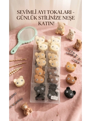 Kawaii Stil Ayı Figürlü Toka