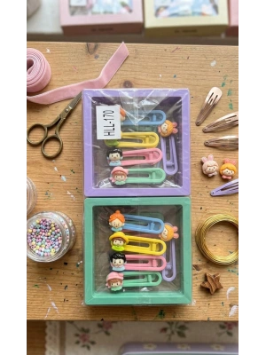 Çocuk Figürlü Kutulu Toka Seti