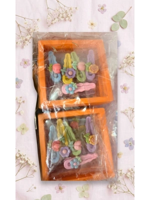 Karışık Çiçekler Vakumlu Kutulu Toka Seti