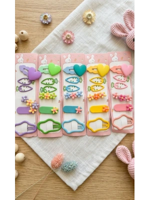 6 Lı Metal Kalpli Toka Seti