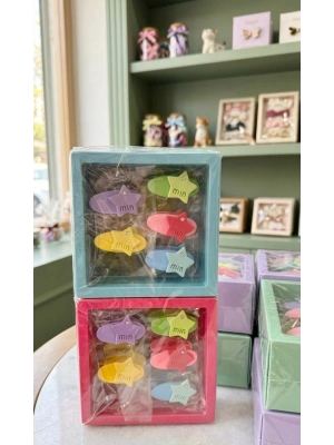 Yıldız Figürlü Vakumlu Kutulu 5li Toka Seti