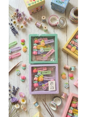 Çiçek Figürlü 6lı Toka Seti