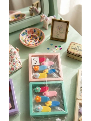 Papatya Çiçekli 5li Toka Seti