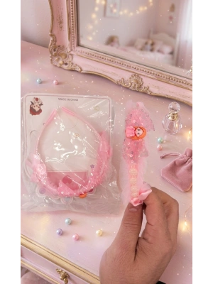 Kız Figürlü Pullu İncili Çocuk Tacı