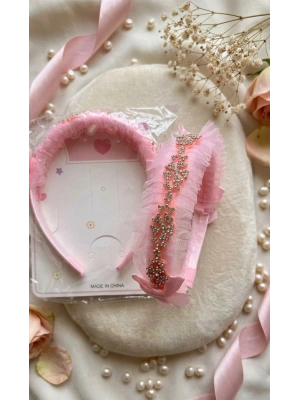 Kristal Taşlı Tüllü Çocuk Tacı